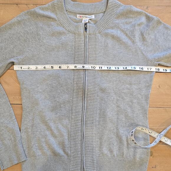 Cutter & Buck 100% Cotton Gray Full Zip Sweater XS – Timeless Knit Style NWT - Picture 8 of 9